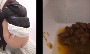 【素人】体調の悪いお姉さんが下痢している所を盗撮